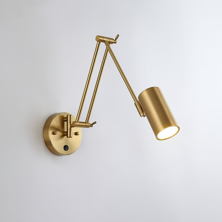 Swing Arm Wall Light - Articulating Dual Arm with Conical Shade