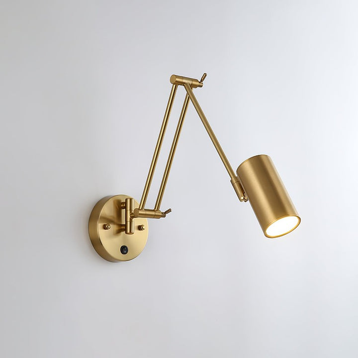 Swing Arm Wall Light - Articulating Dual Arm with Conical Shade