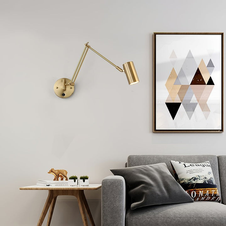 Swing Arm Wall Light - Articulating Dual Arm with Conical Shade