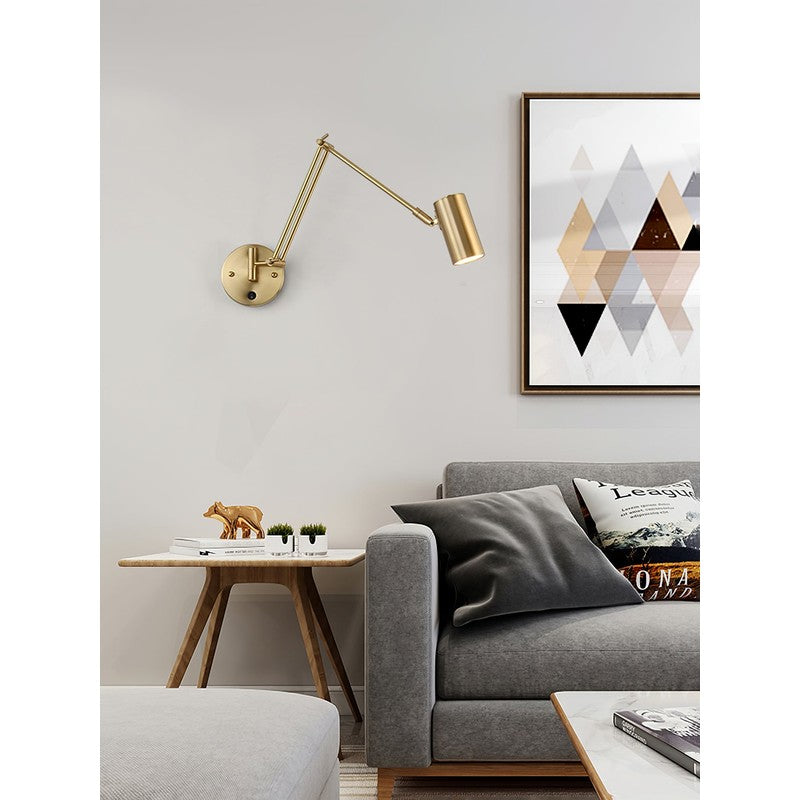 Swing Arm Wall Light - Articulating Dual Arm with Conical Shade
