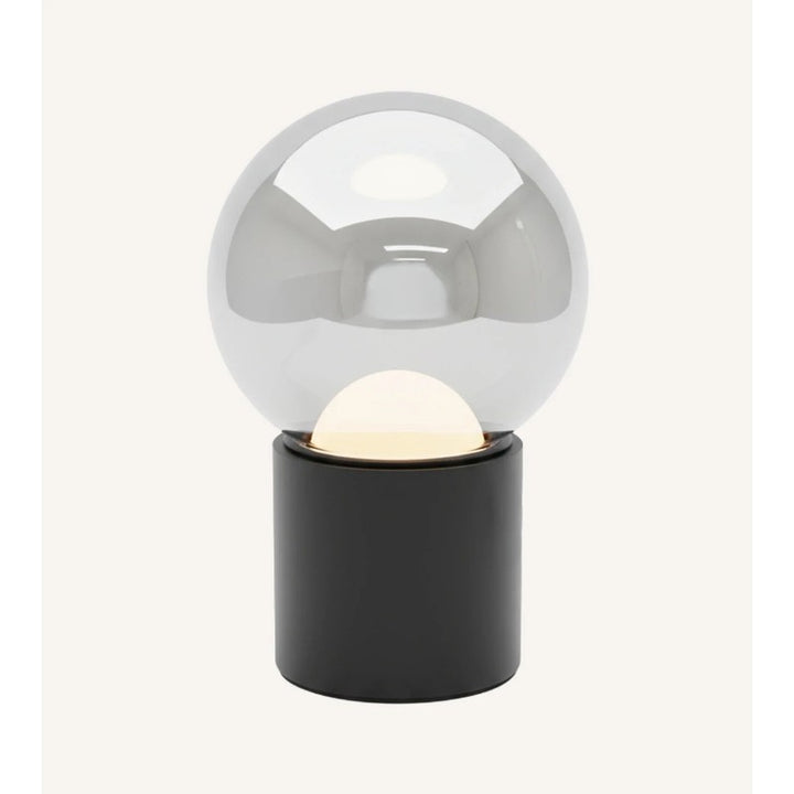Table Lamp - Black Chrome with Smoked Glass Shade