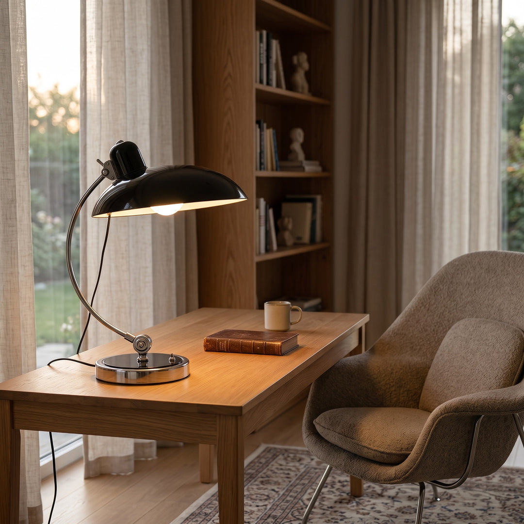 Table Lamp - Curved Arm with Dome Shade
