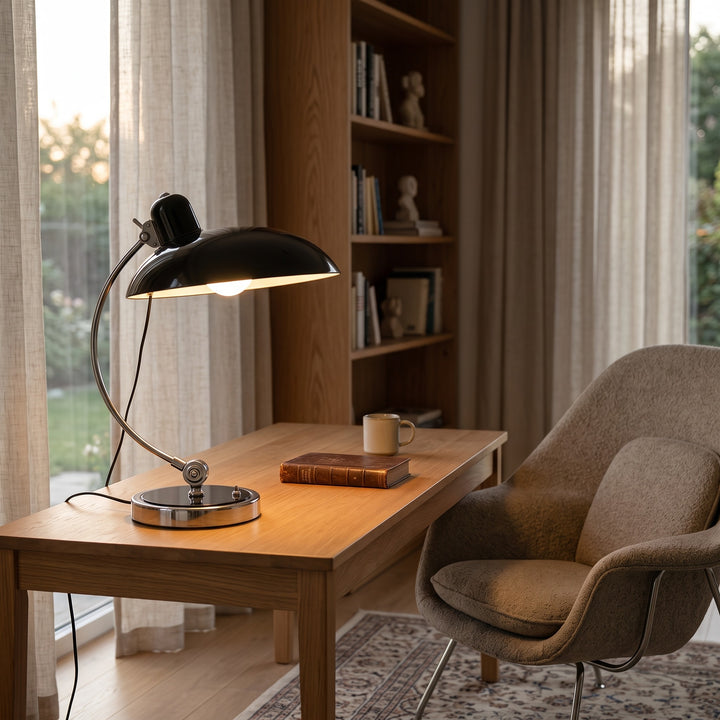 Table Lamp - Curved Arm with Dome Shade