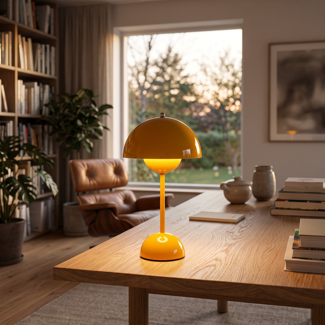 Table Lamp Dome Shade Mushroom Shape Rounded Base