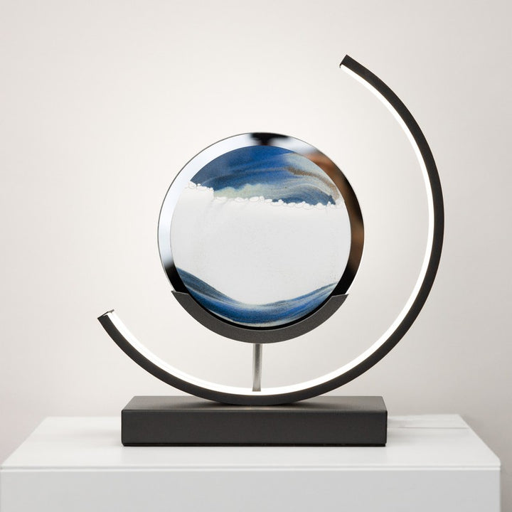 Table Lamp - Minimalist with Moving Sand Art Display