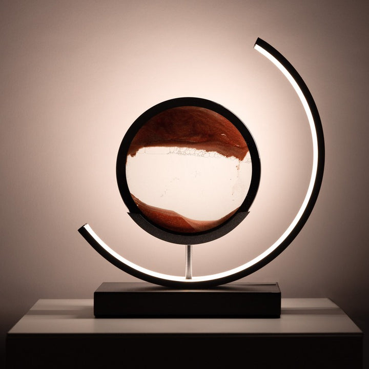 Table Lamp - Minimalist with Moving Sand Art Display