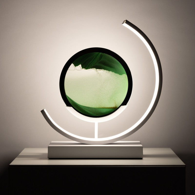 Table Lamp - Minimalist with Moving Sand Art Display