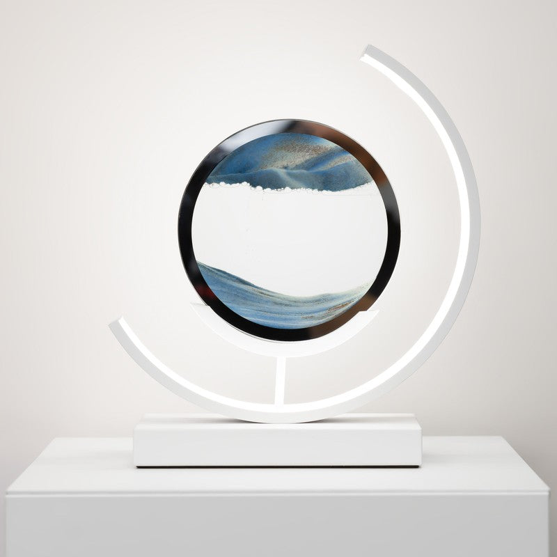 Table Lamp - Minimalist with Moving Sand Art Display