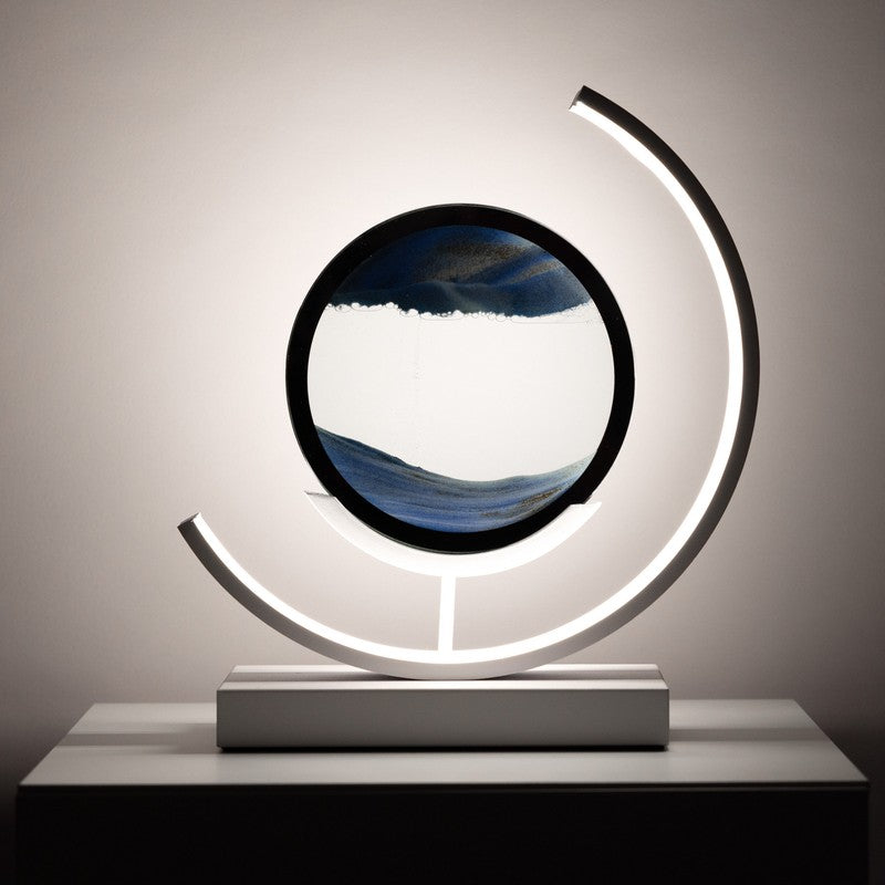 Table Lamp - Minimalist with Moving Sand Art Display