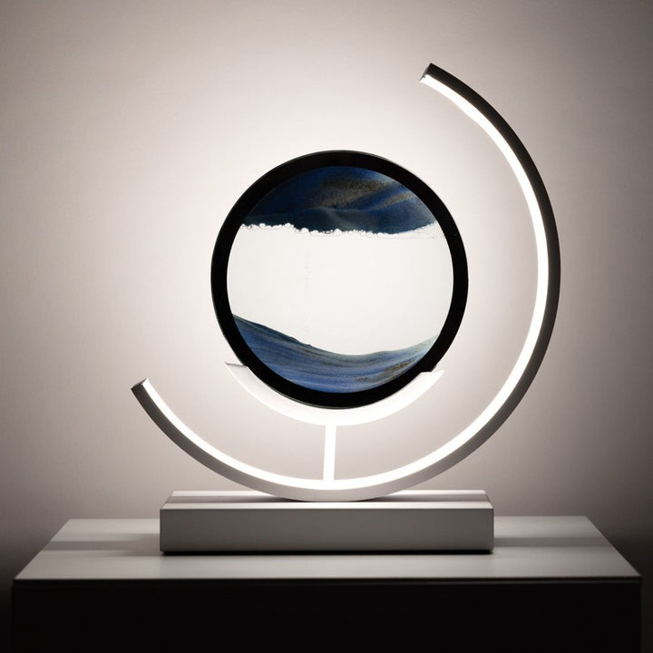Table Lamp - Minimalist with Moving Sand Art Display