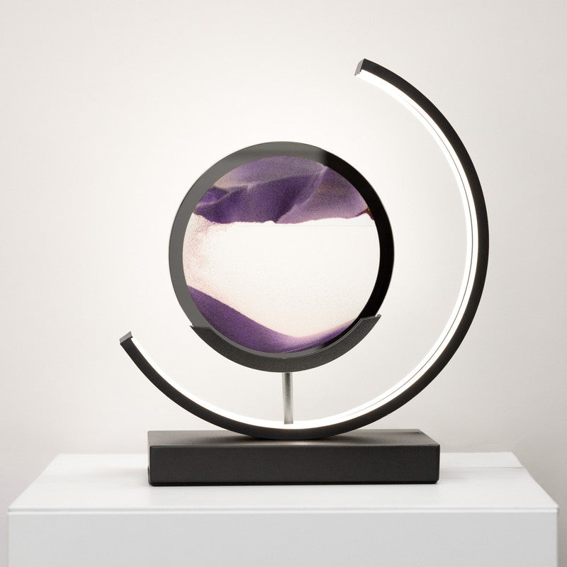 Table Lamp - Minimalist with Moving Sand Art Display
