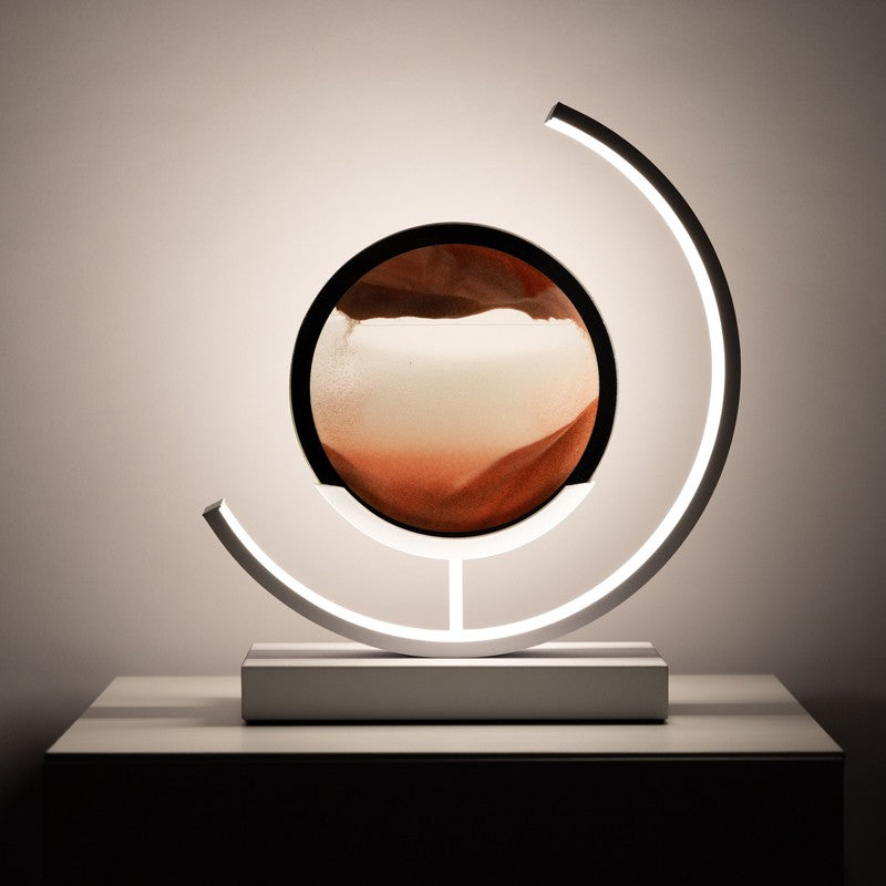 Table Lamp - Minimalist with Moving Sand Art Display