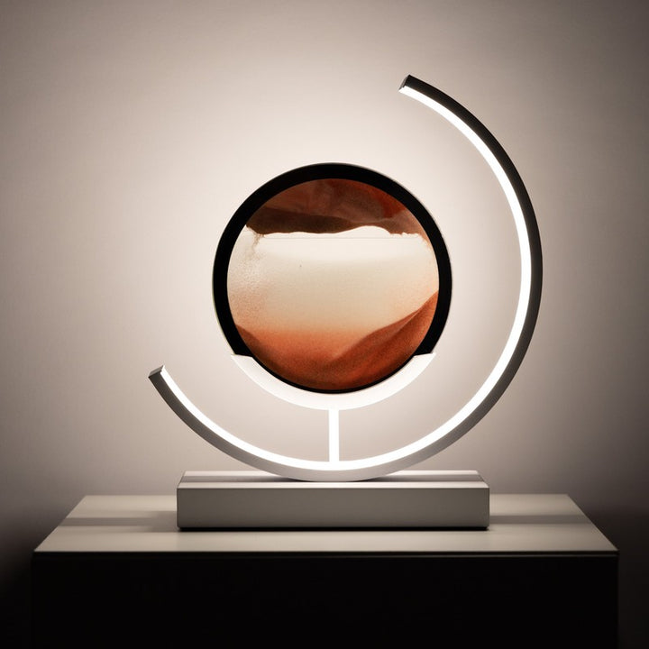 Table Lamp - Minimalist with Moving Sand Art Display