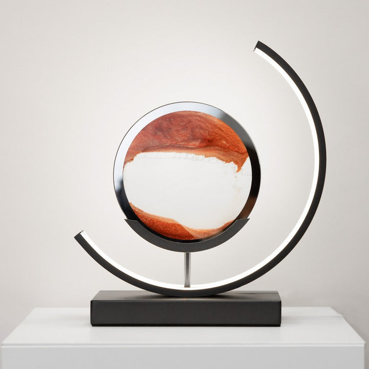 Table Lamp - Minimalist with Moving Sand Art Display