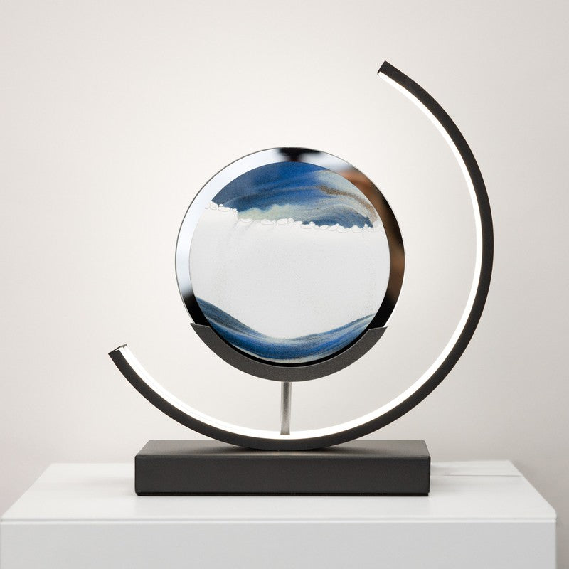 Table Lamp - Minimalist with Moving Sand Art Display