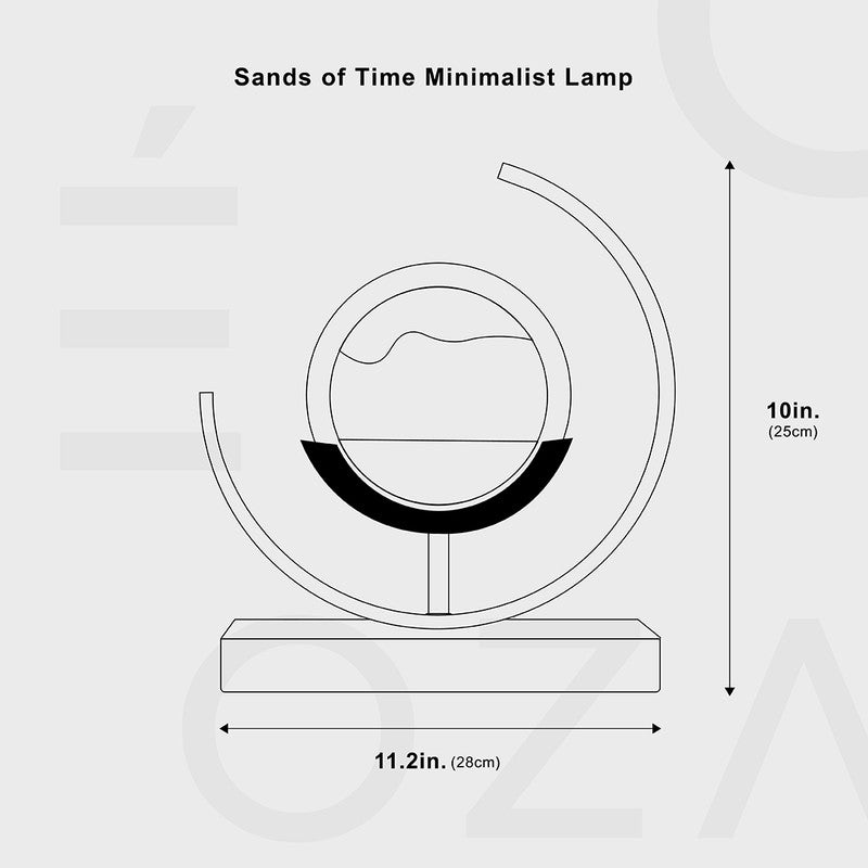 Table Lamp - Minimalist with Moving Sand Art Display
