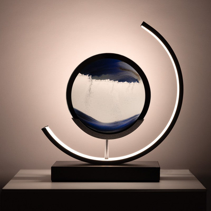 Table Lamp - Minimalist with Moving Sand Art Display