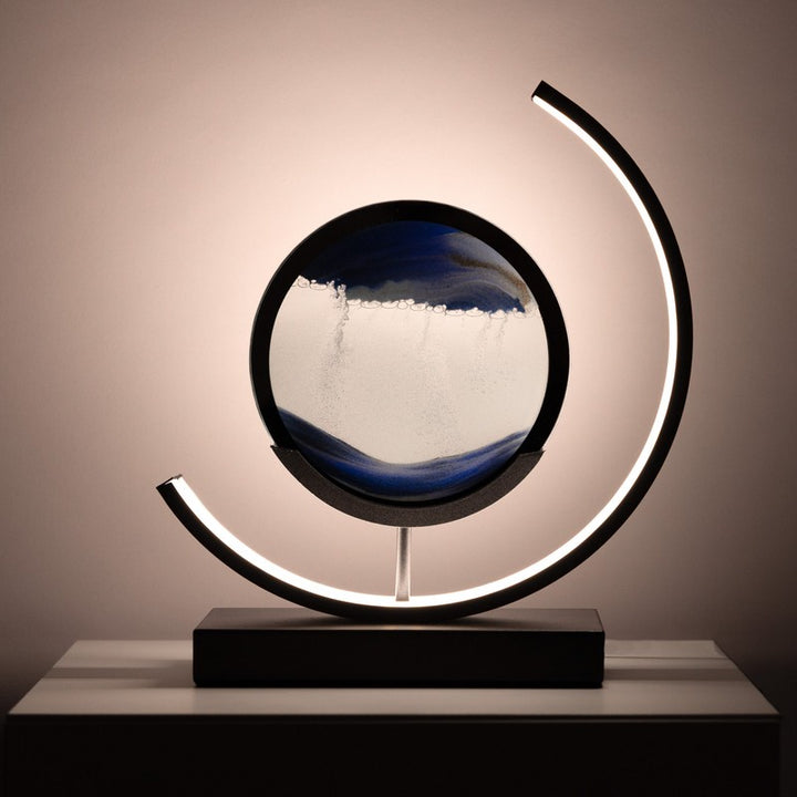 Table Lamp - Minimalist with Moving Sand Art Display