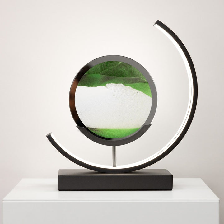 Table Lamp - Minimalist with Moving Sand Art Display