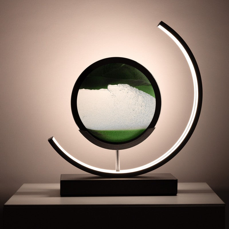 Table Lamp - Minimalist with Moving Sand Art Display