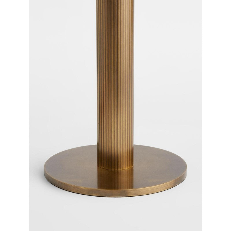 Table Lamp - Ribbed Glass Shade with Gold Finish