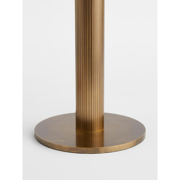 Table Lamp - Ribbed Glass Shade with Gold Finish
