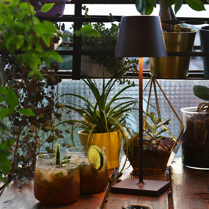 Tapered Shade Table Lamp | Cordless Water-Resistant Dining Lamp