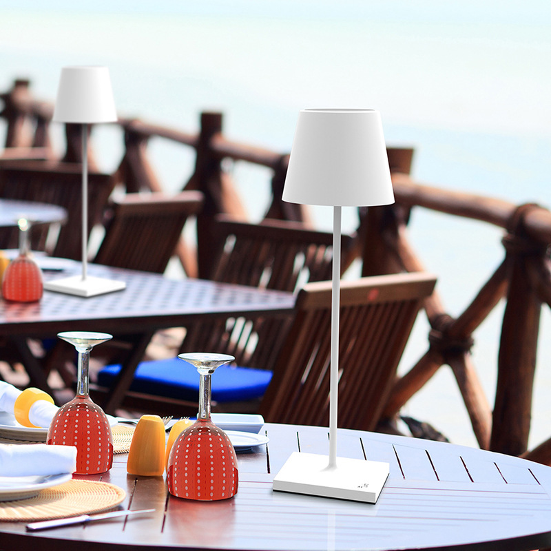 Tapered Shade Table Lamp | Cordless Water-Resistant Dining Lamp