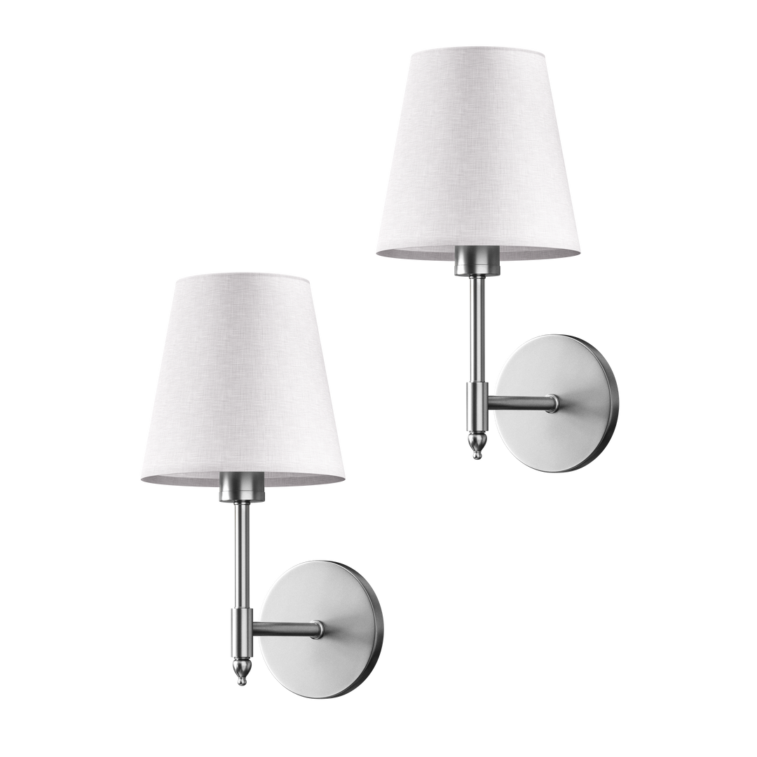 Tapered Shade Wall Sconce in Silver
