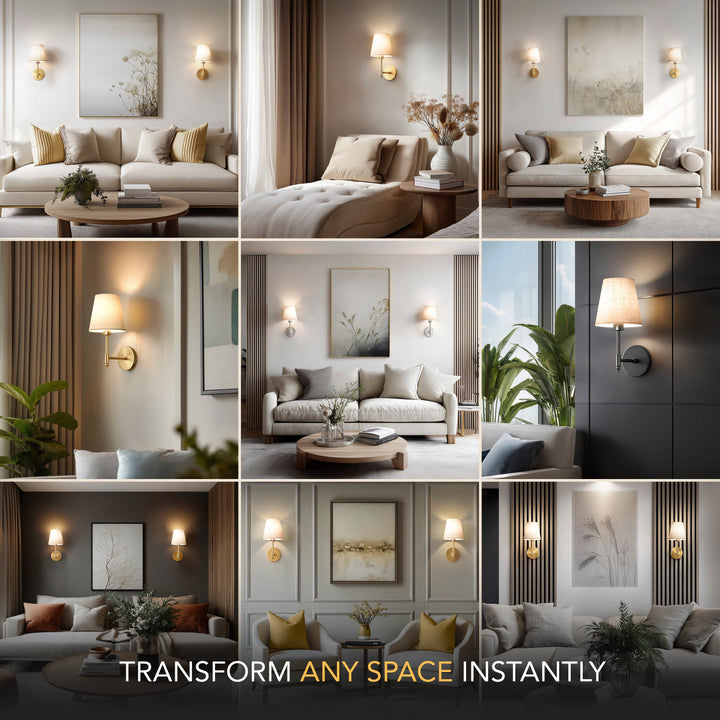 Tapered Shade Wall Sconce | Classic Wireless Stick-On Wall Lights