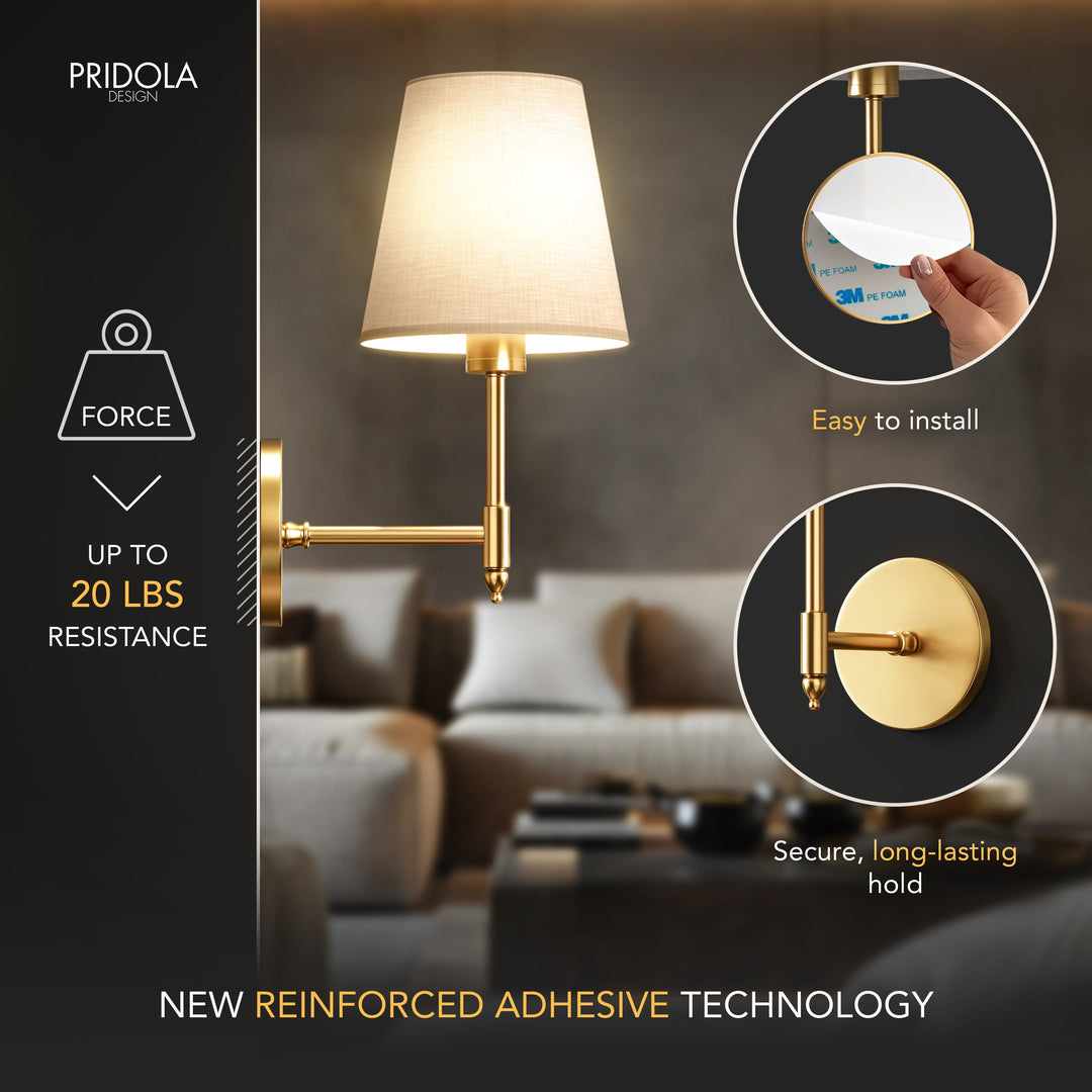 Tapered Shade Wall Sconce | Classic Wireless Stick-On Wall Lights