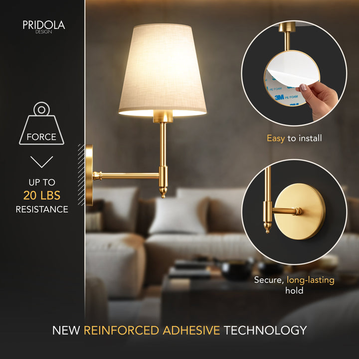 Tapered Shade Wall Sconce | Classic Wireless Stick-On Wall Lights