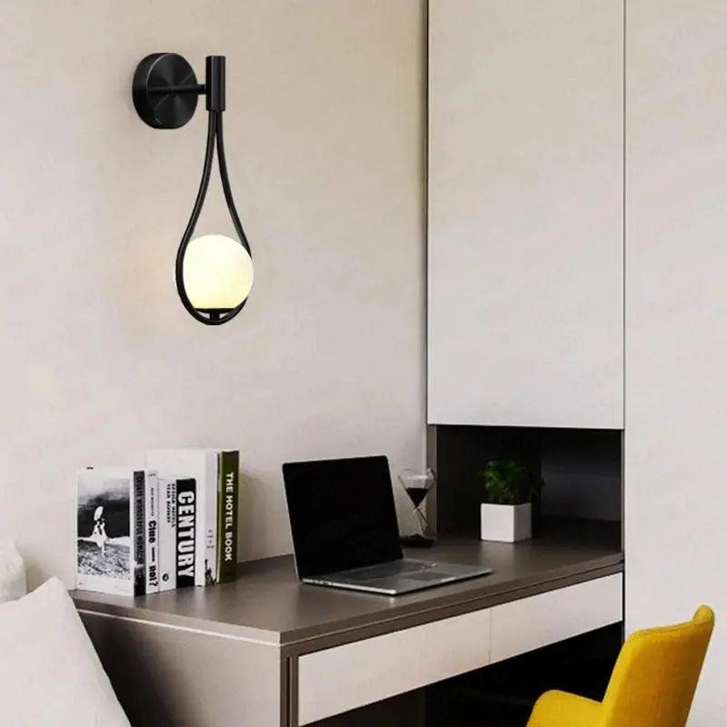 Teardrop Globe Wall Light | Modern Minimalist Opal Wall Sconce