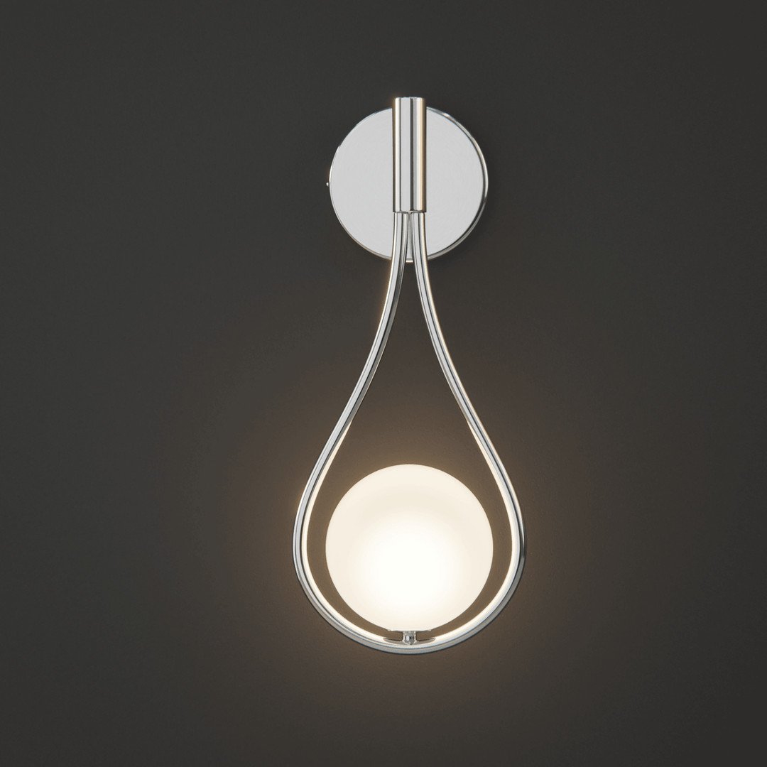 Teardrop Globe Wall Light | Modern Minimalist Opal Wall Sconce
