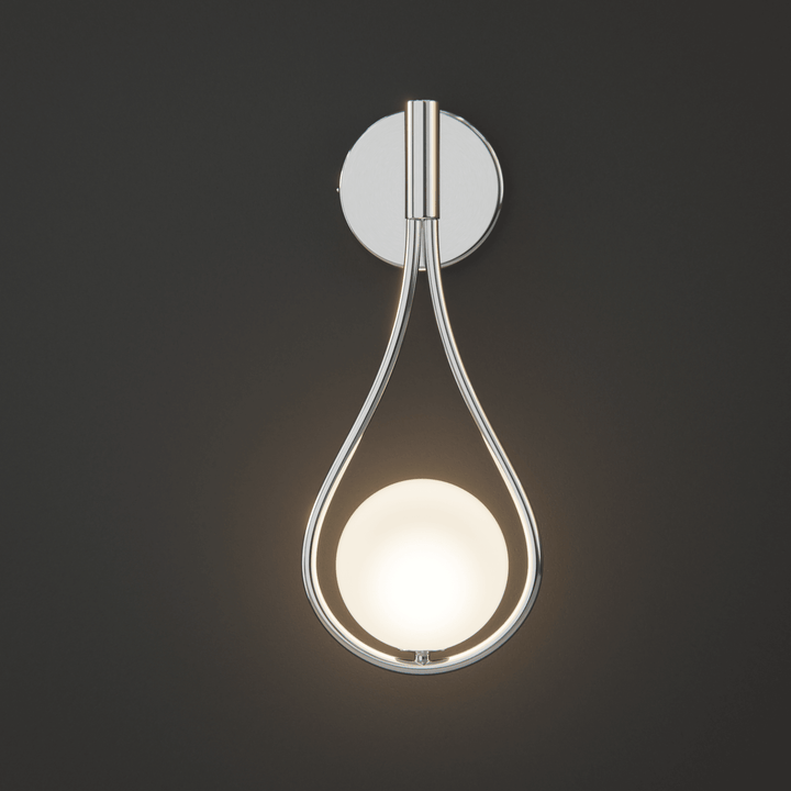 Teardrop Globe Wall Light | Modern Minimalist Opal Wall Sconce