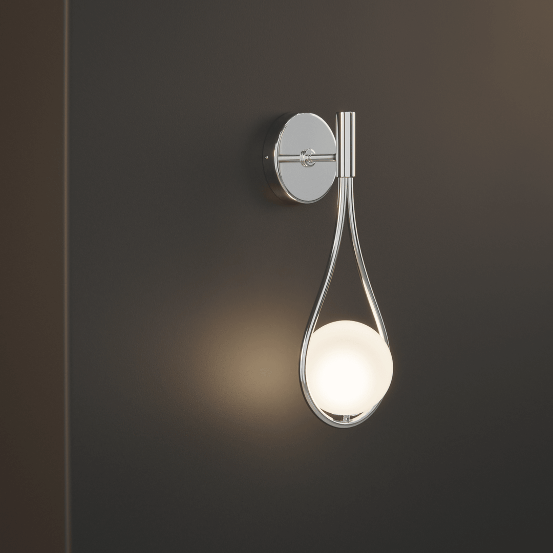 Teardrop Globe Wall Light | Modern Minimalist Opal Wall Sconce
