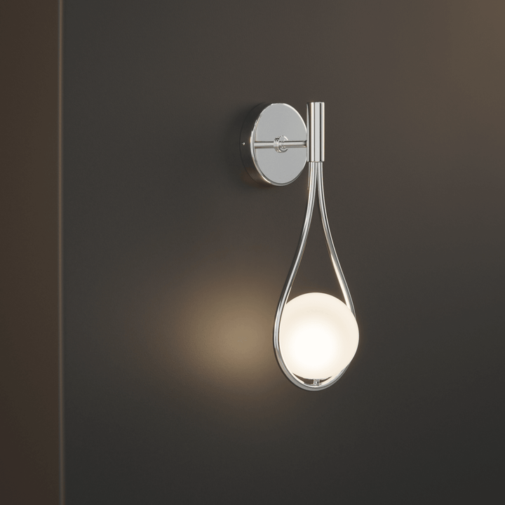 Teardrop Globe Wall Light | Modern Minimalist Opal Wall Sconce