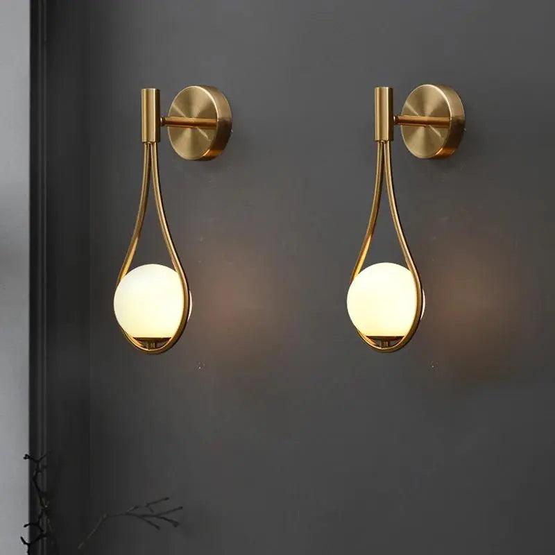 Teardrop Globe Wall Light | Modern Minimalist Opal Wall Sconce