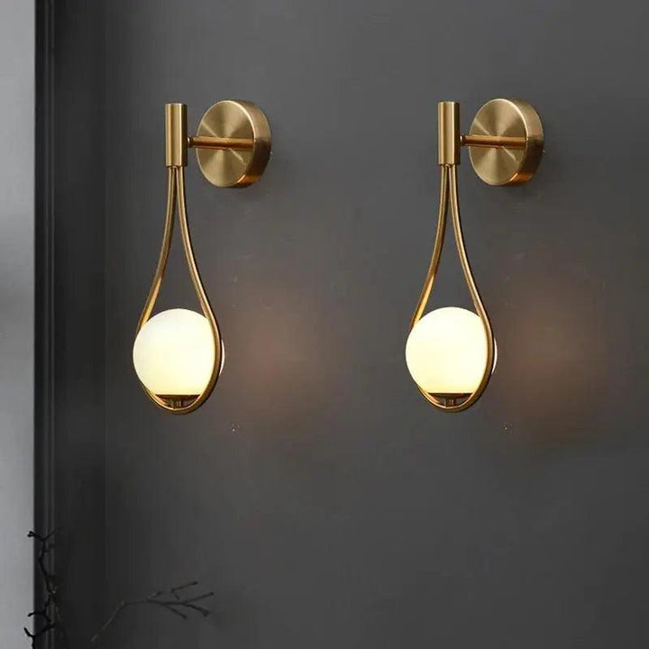 Teardrop Globe Wall Light | Modern Minimalist Opal Wall Sconce