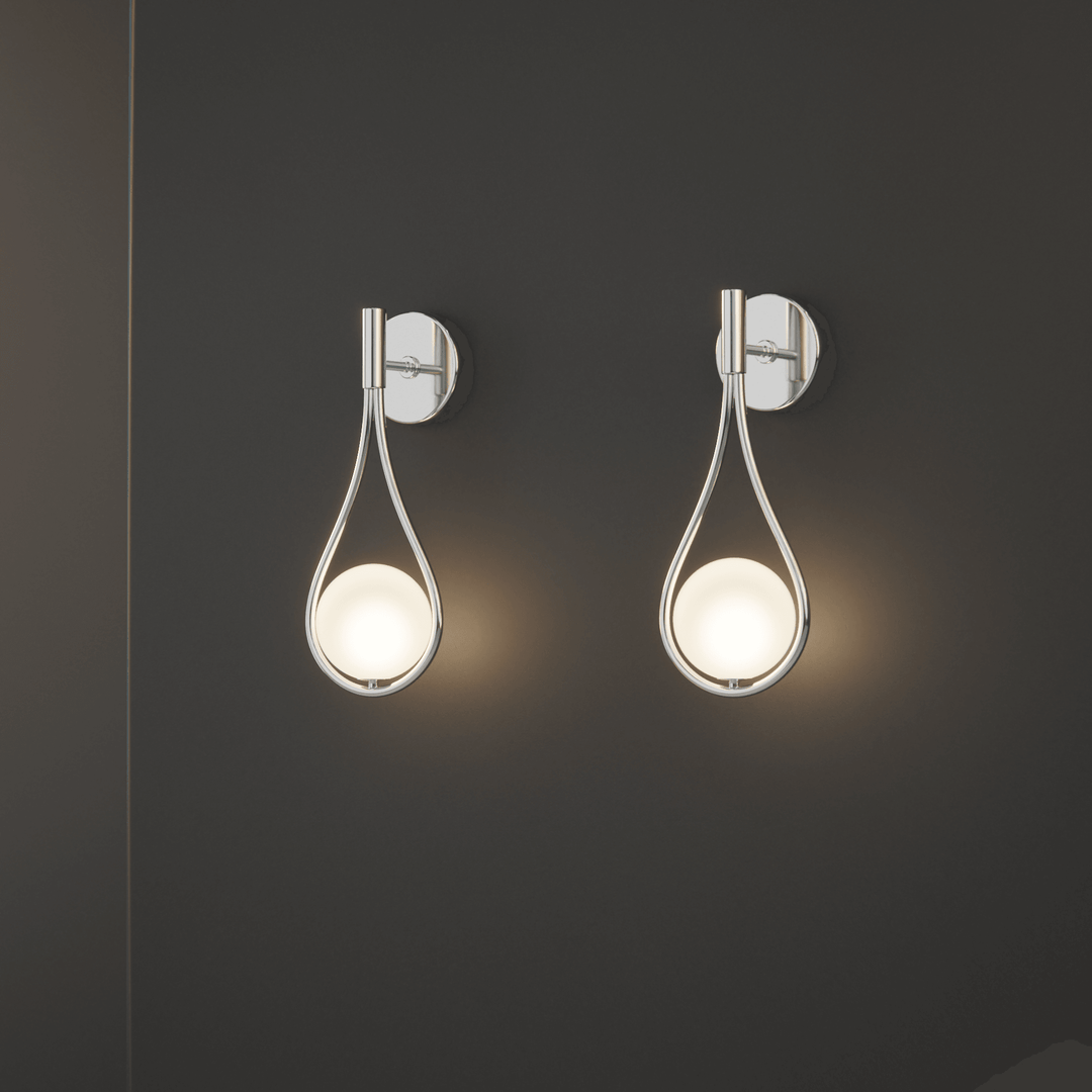 Teardrop Globe Wall Light | Modern Minimalist Opal Wall Sconce