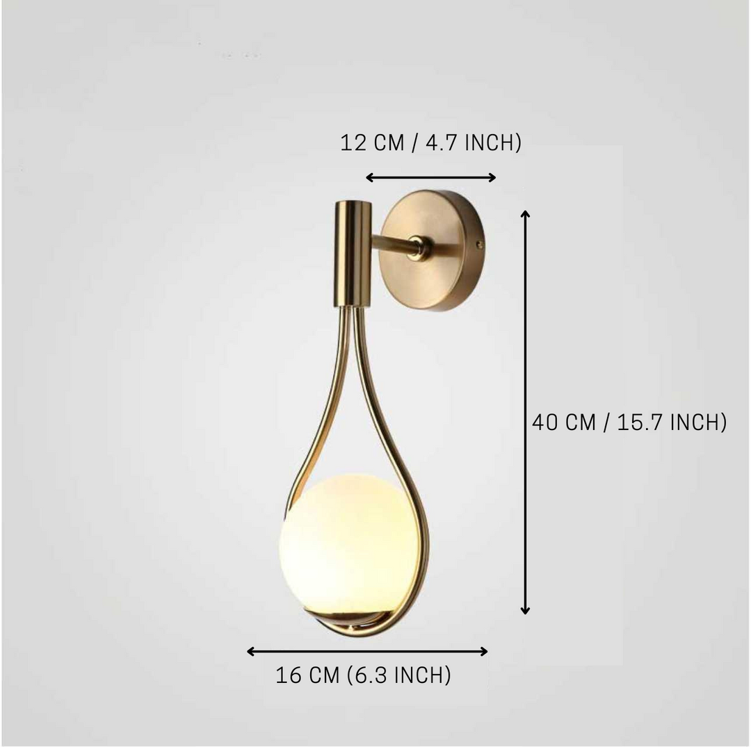 Teardrop Globe Wall Light | Modern Minimalist Opal Wall Sconce
