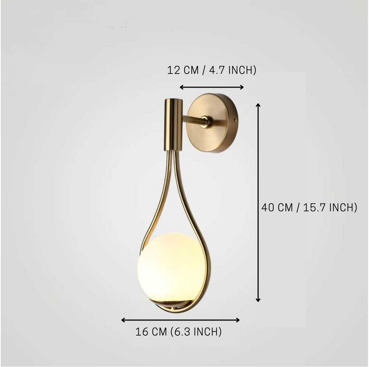 Teardrop Globe Wall Light | Modern Minimalist Opal Wall Sconce