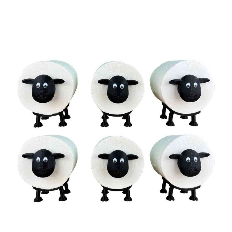 Toilet Roll Holder Sheep Figurine - Free-Standing