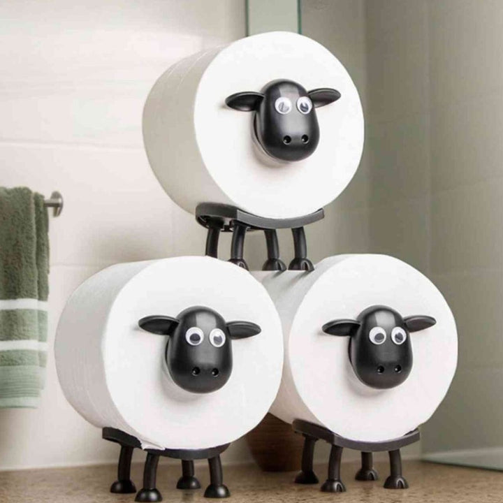 Toilet Roll Holder Sheep Figurine - Free-Standing