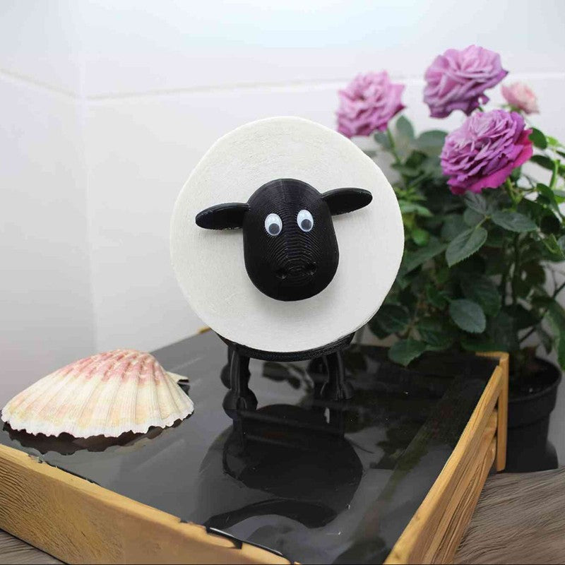 Toilet Roll Holder Sheep Figurine - Free-Standing