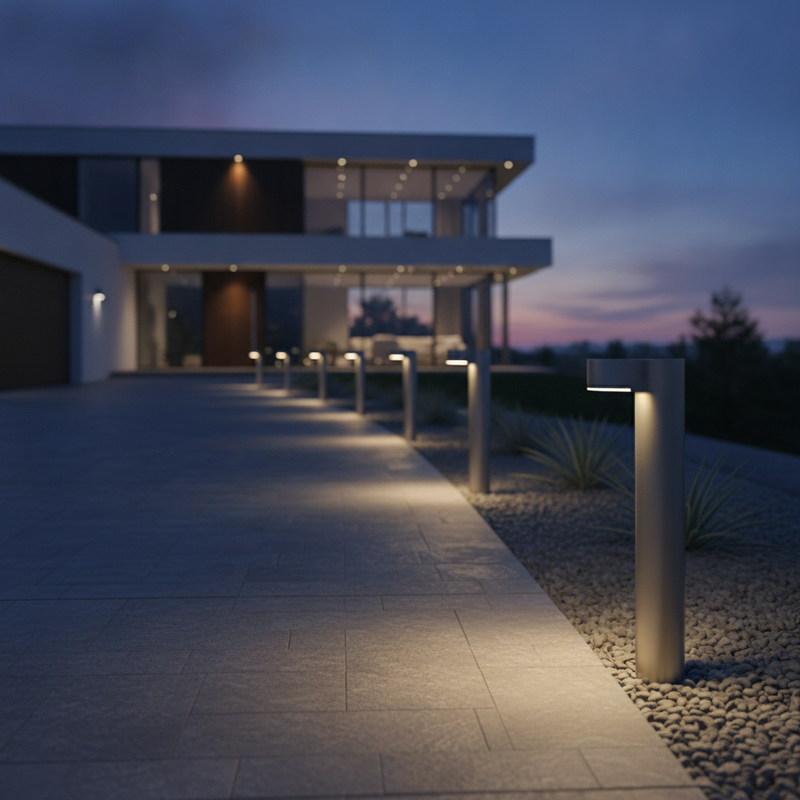 Verge Solar Bollard Lights, Set of 4