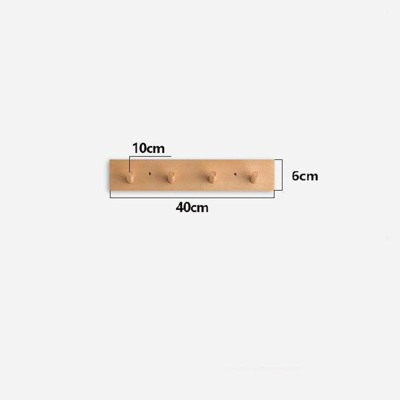 Wall Hook Rack - Minimalist with Integrated Wooden Hooks