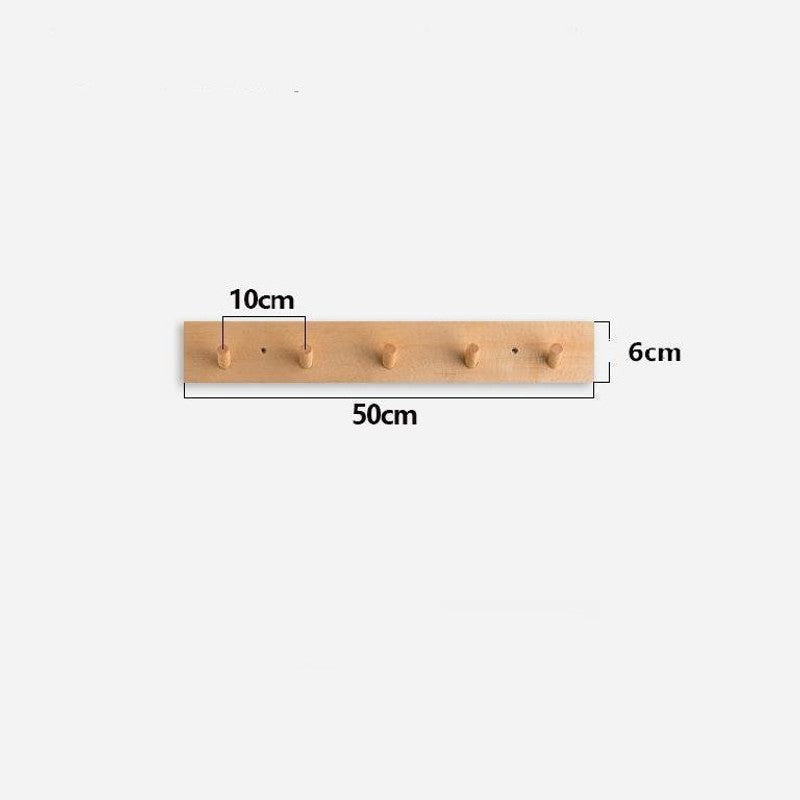 Wall Hook Rack - Minimalist with Integrated Wooden Hooks