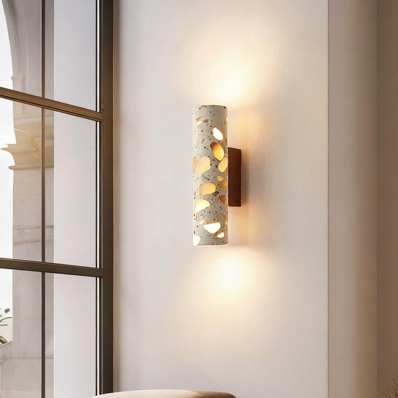 Wall Lamp - Column Shade with Cut-Through Openings