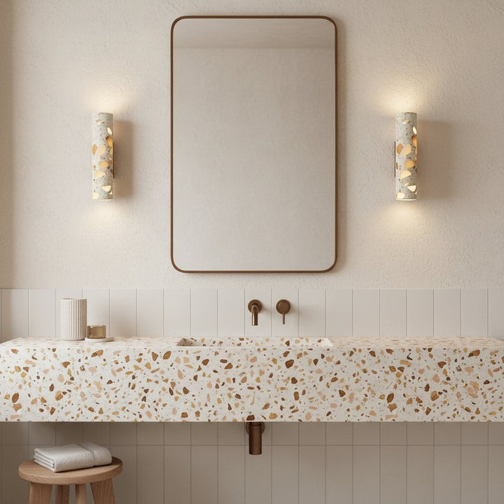 Wall Lamp - Column Shade with Cut-Through Openings